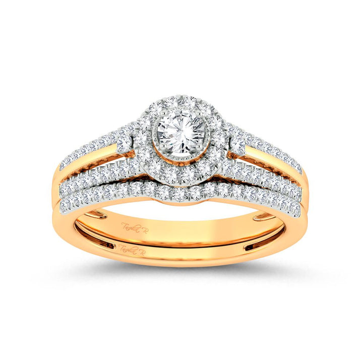 10k Yellow Gold 0.50ct Lab Diamond Bridal Ring for Her