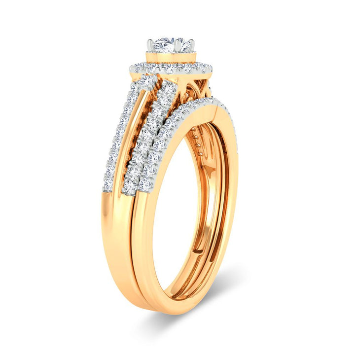 10k Yellow Gold 0.50ct Lab Diamond Bridal Ring for Her