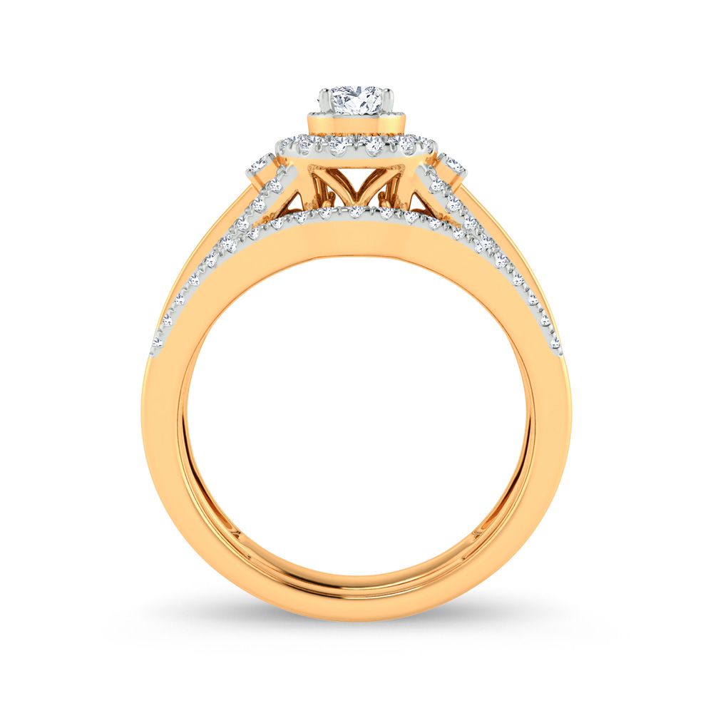 10k Yellow Gold 0.50ct Lab Diamond Bridal Ring for Her