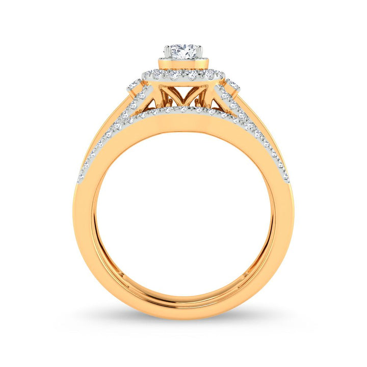 10k Yellow Gold 0.50ct Lab Diamond Bridal Ring for Her