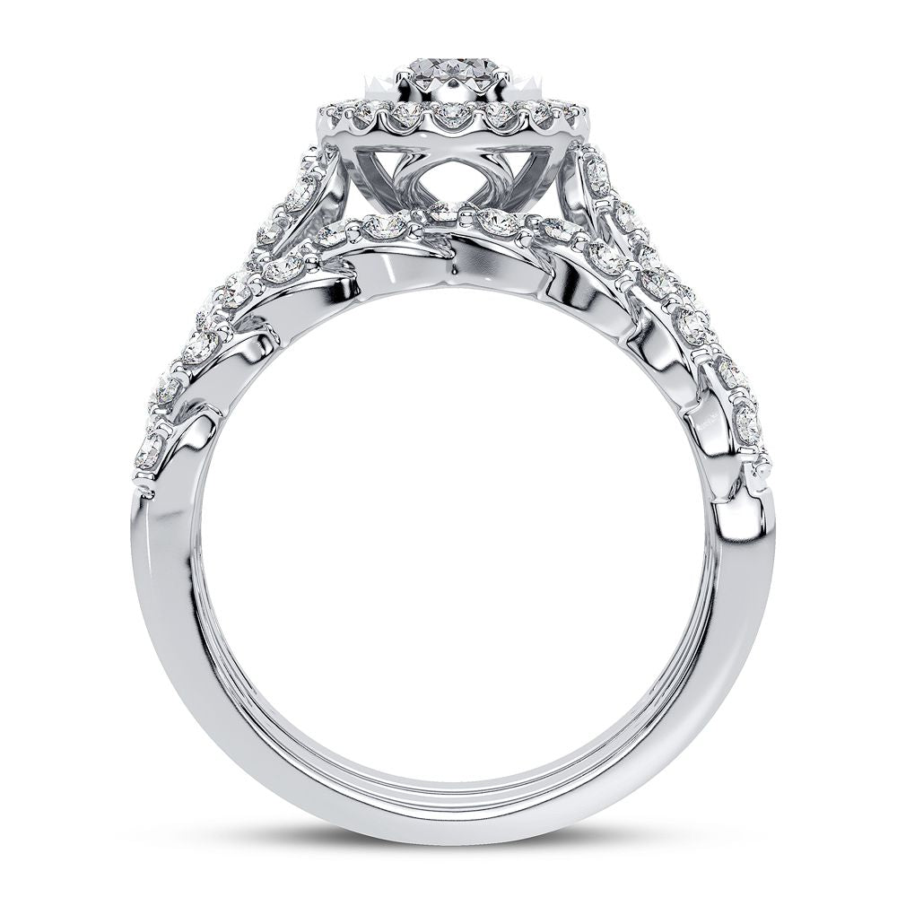 Brilliant 14k White Gold 1.33CT Lab Diamond Engagement Ring