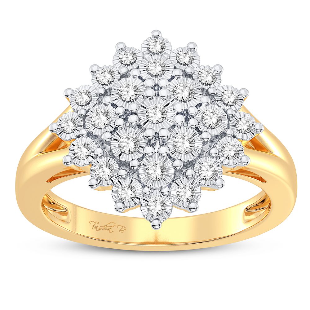 Chic 10k Yellow Gold Diamond Accent Womens Ring