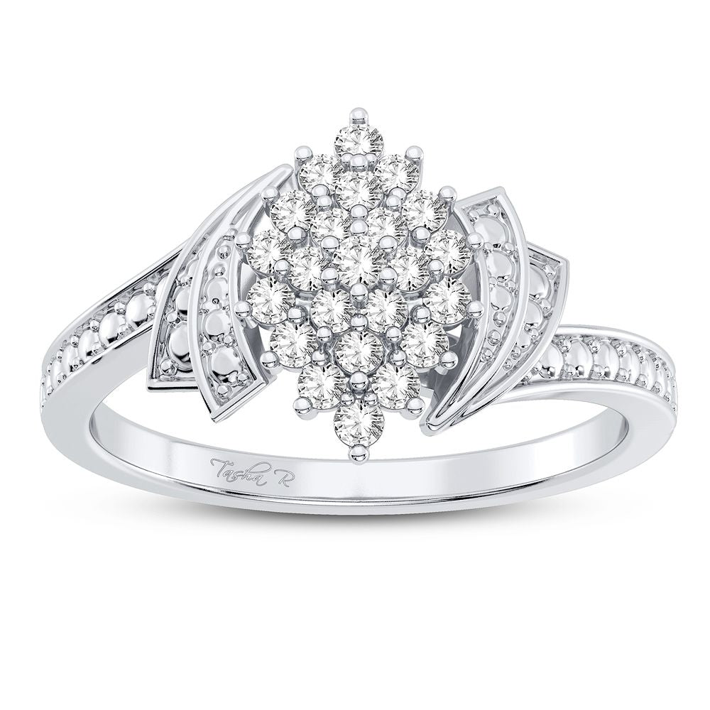 Chic 0.20CT Diamond Ring in Pristine 10k White Gold