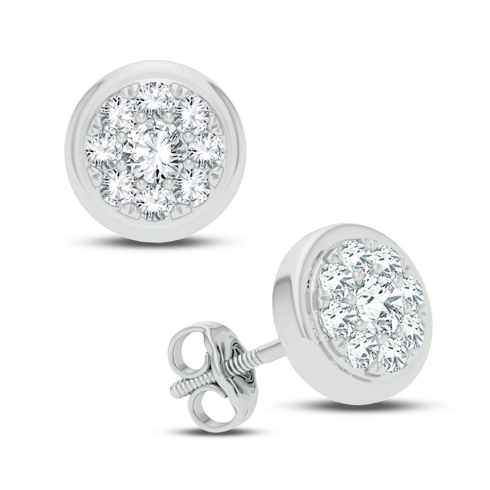 Chic 14k White Gold 0.25CT Diamond Womens Earrings