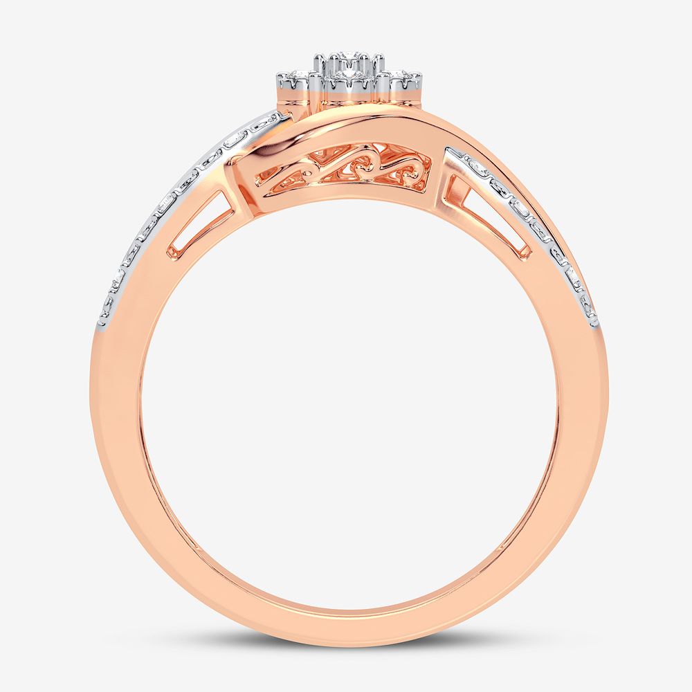 10K Rose Gold 0.10CT Diamond Ring