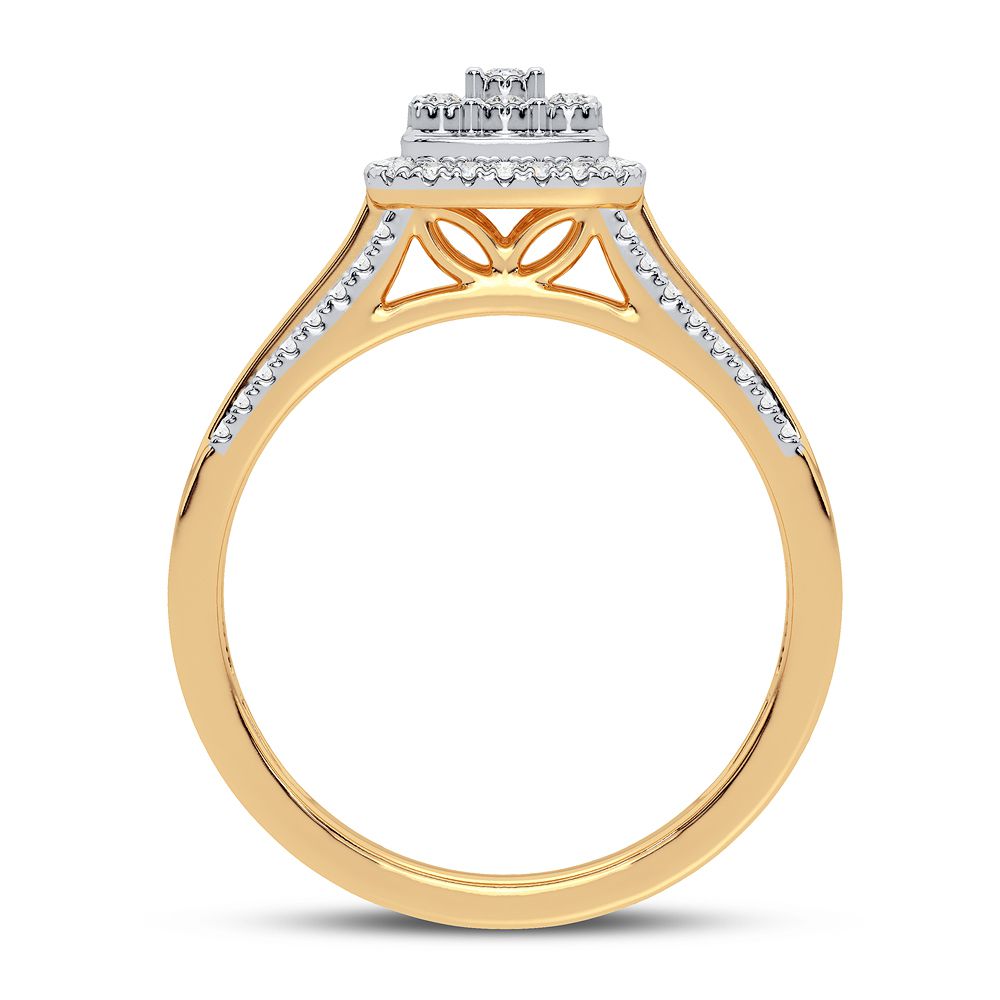 10k Yellow Gold Lab Diamond Womens Fashion Ring - 0.17CT Sparkle
