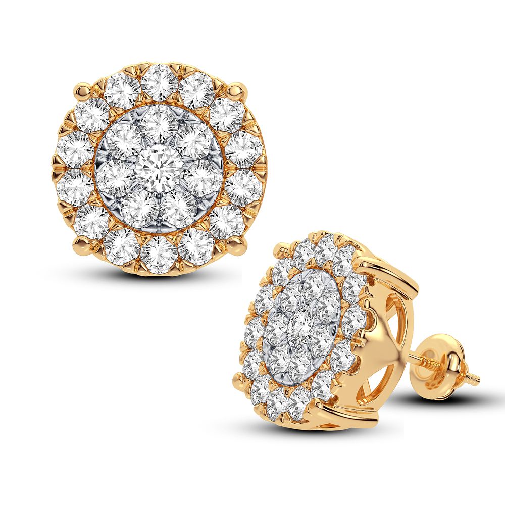 14K Yellow Gold 2.00CT Diamond Earrings