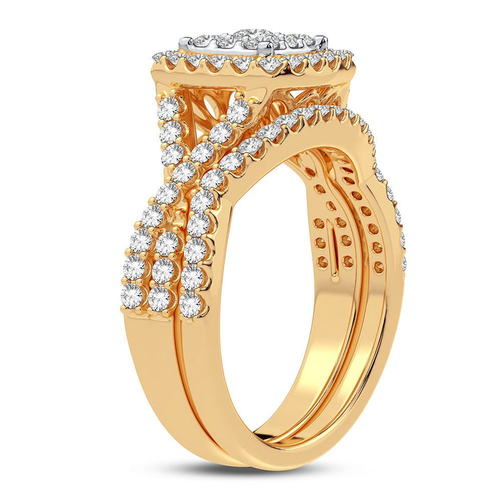 10k Yellow Gold 1CT Lab Diamond Engagement Ring for Her