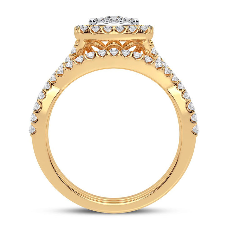 10k Yellow Gold 1CT Lab Diamond Engagement Ring for Her
