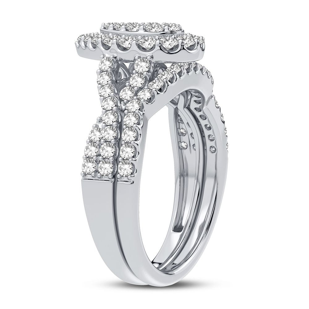 Brilliant 1CT Lab Diamond Bridal Ring in White Gold