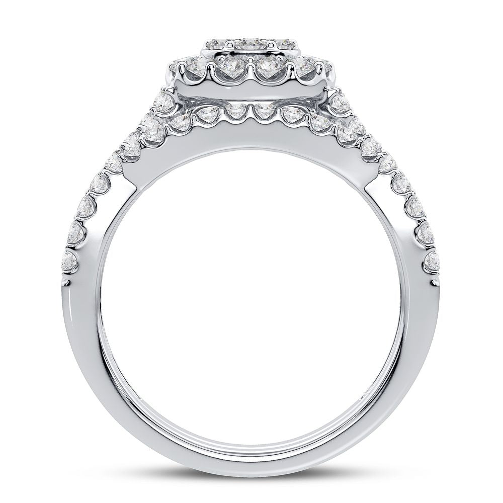Brilliant 1CT Lab Diamond Bridal Ring in White Gold