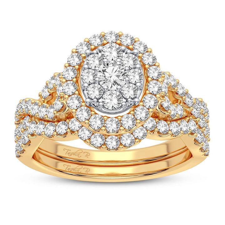 10k Yellow Gold 1CT Lab Diamond Bridal Ring for Her