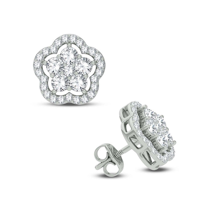 Sparkling 1.50ct Lab Diamond Earrings in White Gold