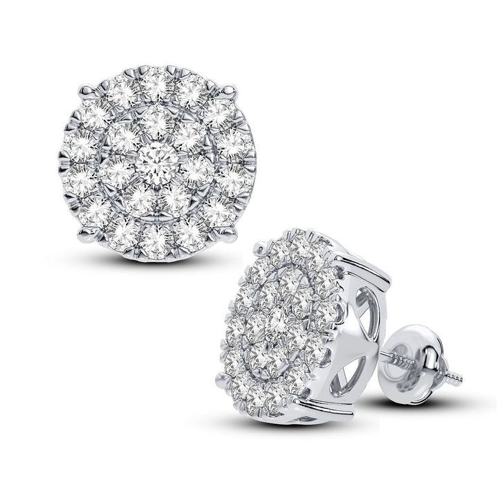 Brilliant 14k White Gold 1.50CT Lab Diamond Stud Earrings