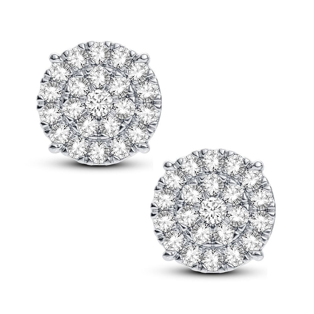 Brilliant 14k White Gold 1.50CT Lab Diamond Stud Earrings