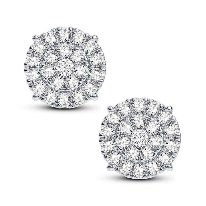 Brilliant 14k White Gold 1.50CT Lab Diamond Stud Earrings