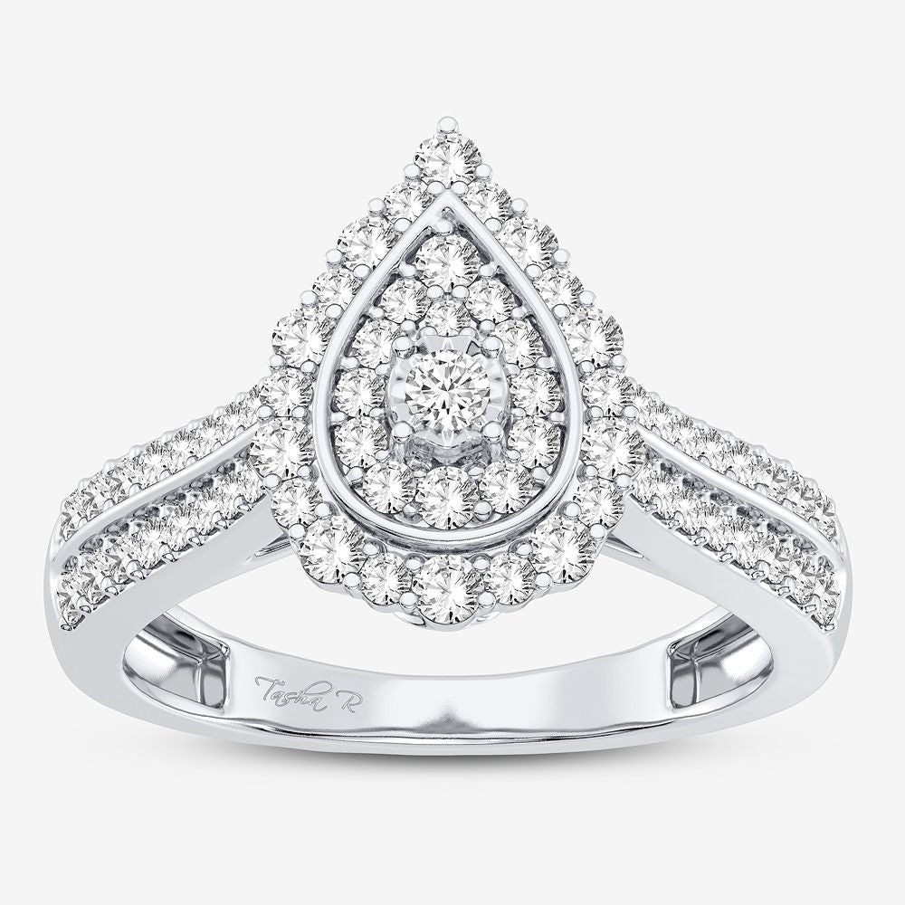 Sparkling 10k White Gold Lab Diamond Engagement Ring 0.5CT