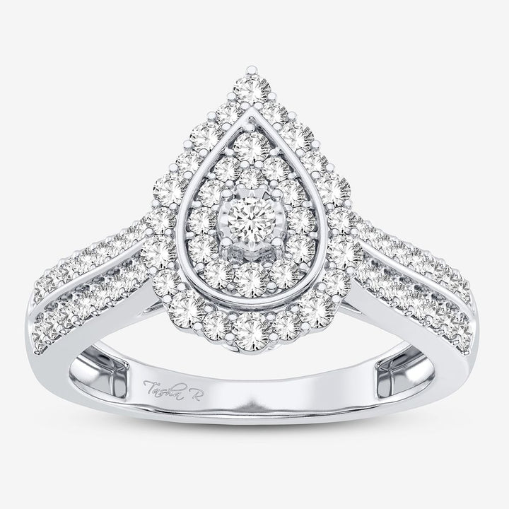 Sparkling 10k White Gold Lab Diamond Engagement Ring 0.5CT