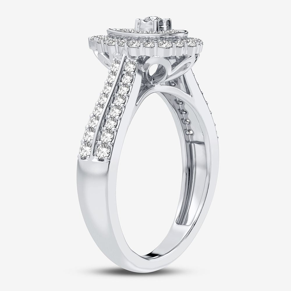 Sparkling 10k White Gold Lab Diamond Engagement Ring 0.5CT