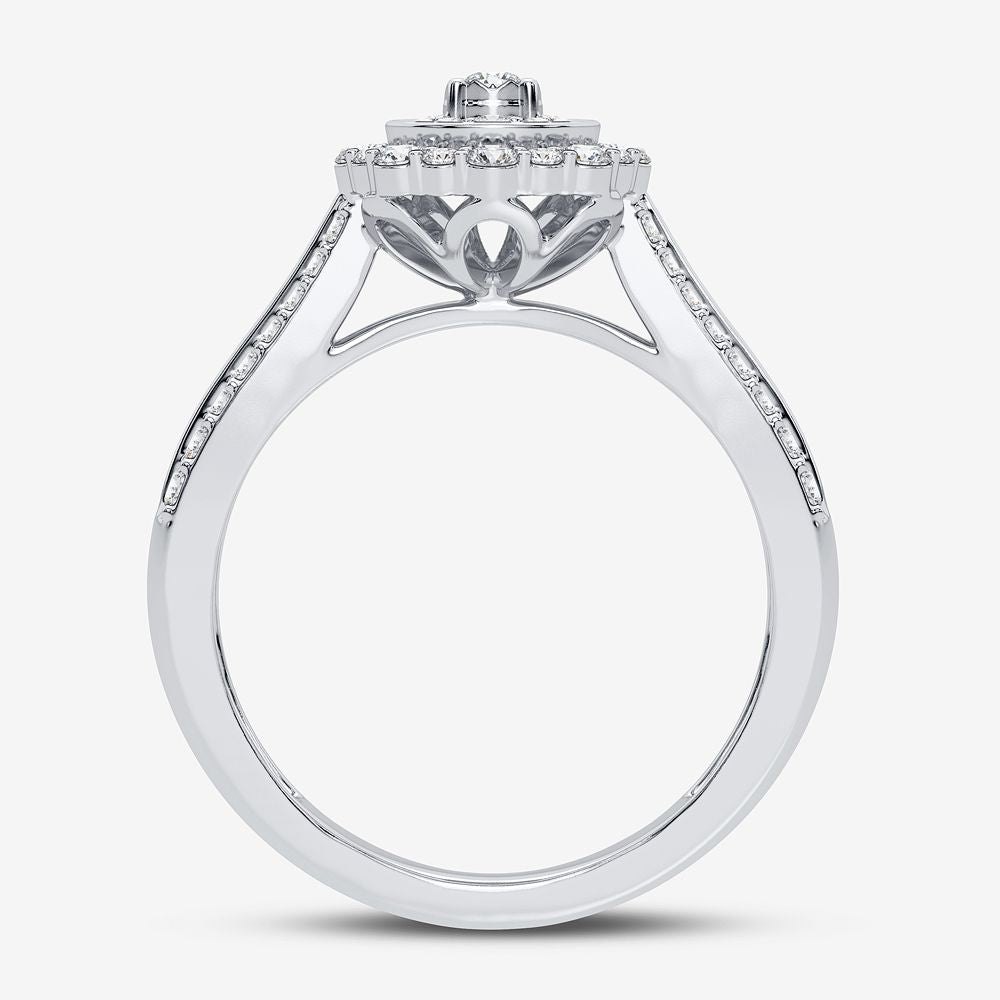 Sparkling 10k White Gold Lab Diamond Engagement Ring 0.5CT