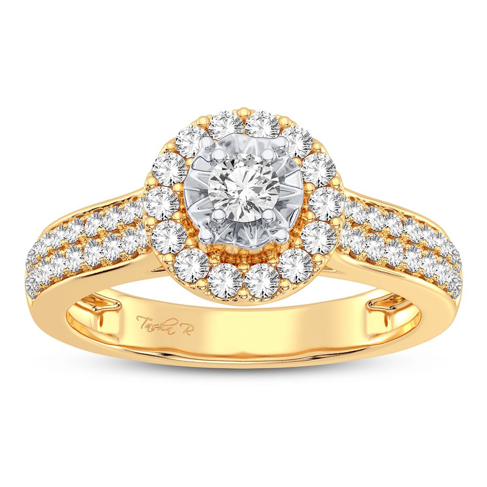 Timeless 10k White Gold Lab Diamond Womens Engagement Ring