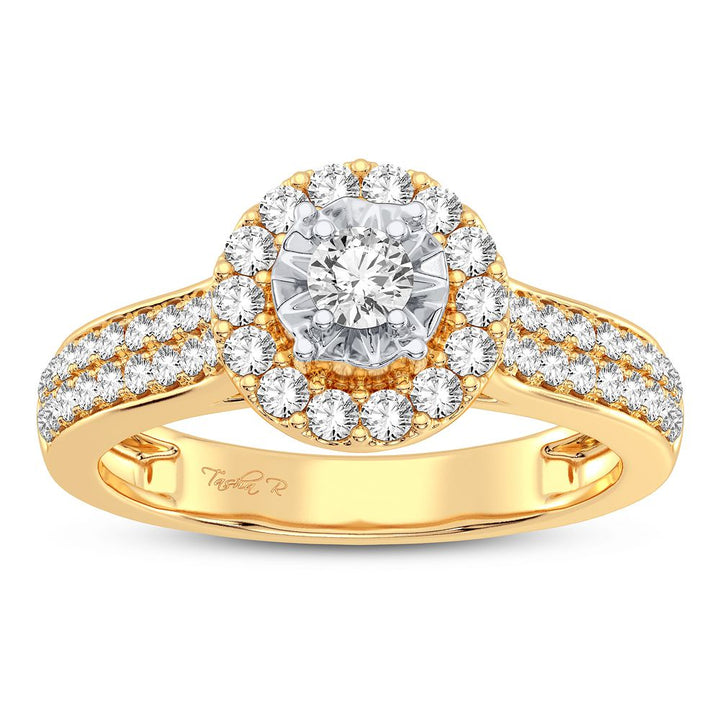 Timeless 10k White Gold Lab Diamond Womens Engagement Ring
