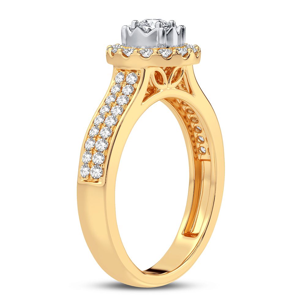 Timeless 10k White Gold Lab Diamond Womens Engagement Ring