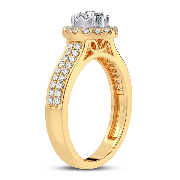 Timeless 10k White Gold Lab Diamond Womens Engagement Ring
