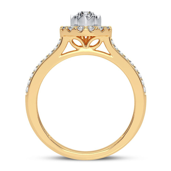 Timeless 10k White Gold Lab Diamond Womens Engagement Ring