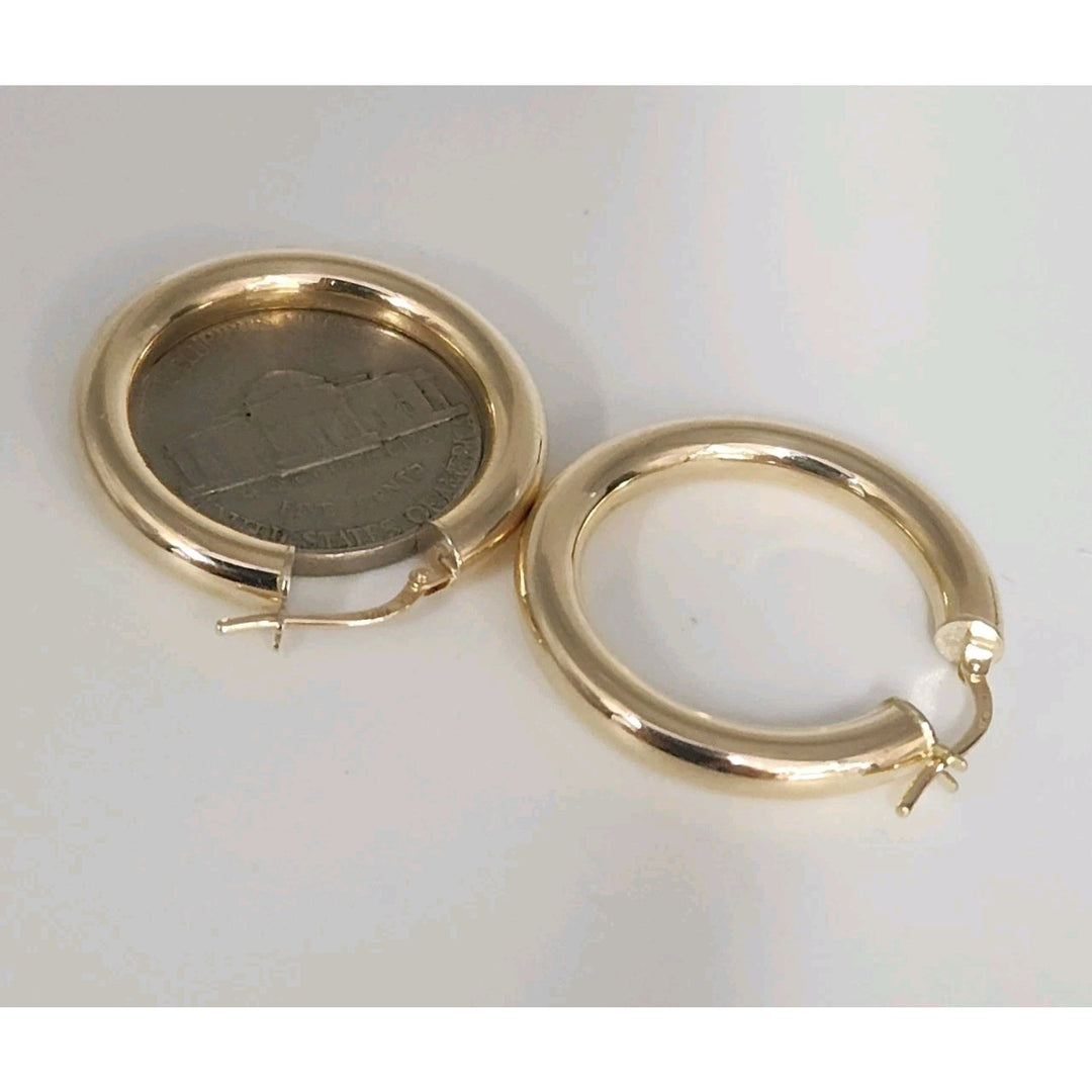 14K YELLOW GOLD HOOP EARRINGS