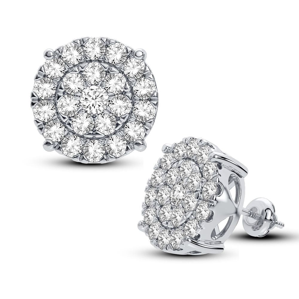 Brilliant 14k White Gold 2CT Diamond Stud Earrings for Her
