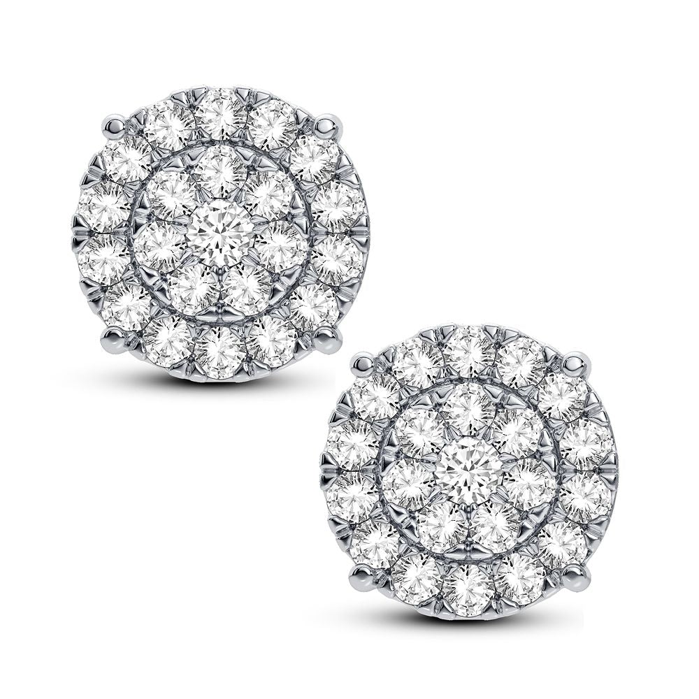 Brilliant 14k White Gold Lab Diamond Stud Earrings (2.00 CT)