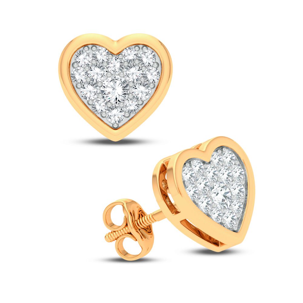 Luminous 14k Yellow Gold Diamond Stud Earrings for Women