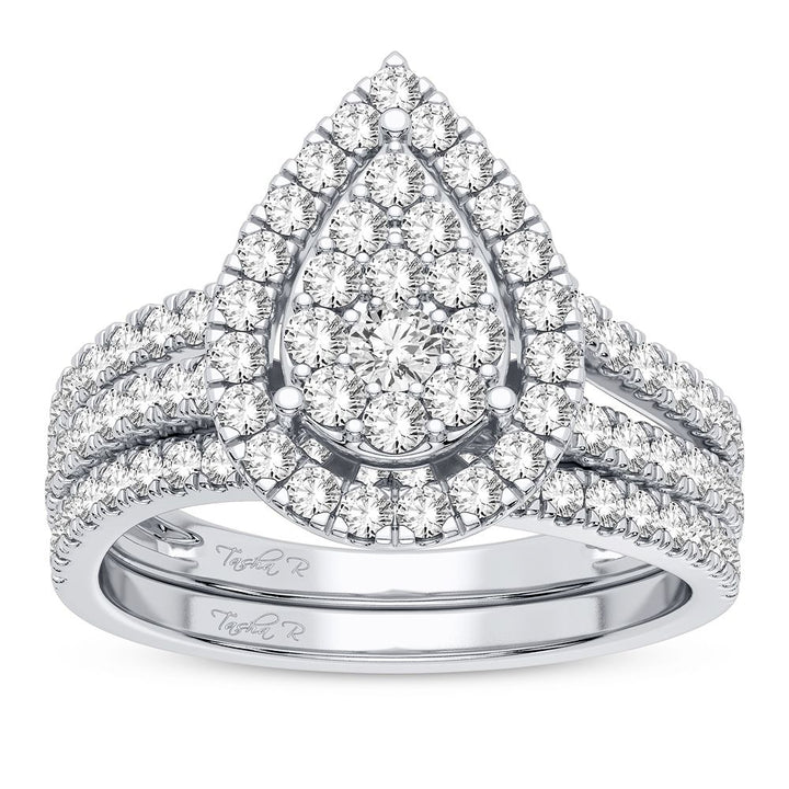 10k White Gold 1CT Lab Diamond Bridal Ring for Her