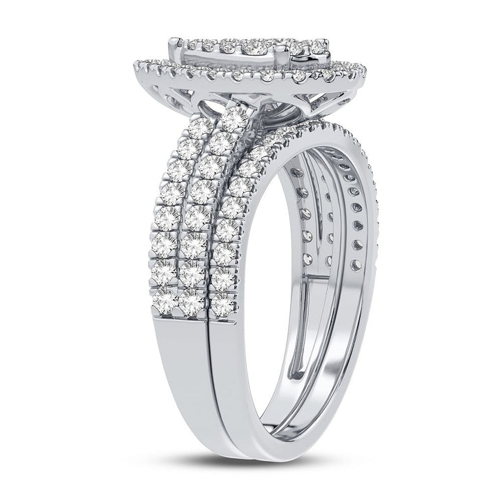 10k White Gold 1CT Lab Diamond Bridal Ring for Her