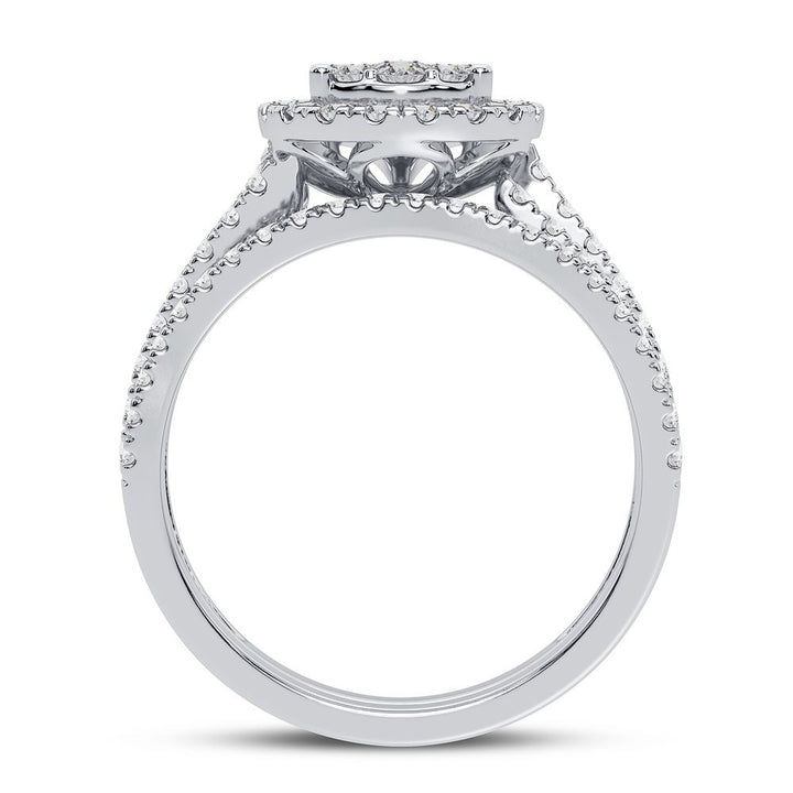 10k White Gold 1CT Lab Diamond Bridal Ring for Her