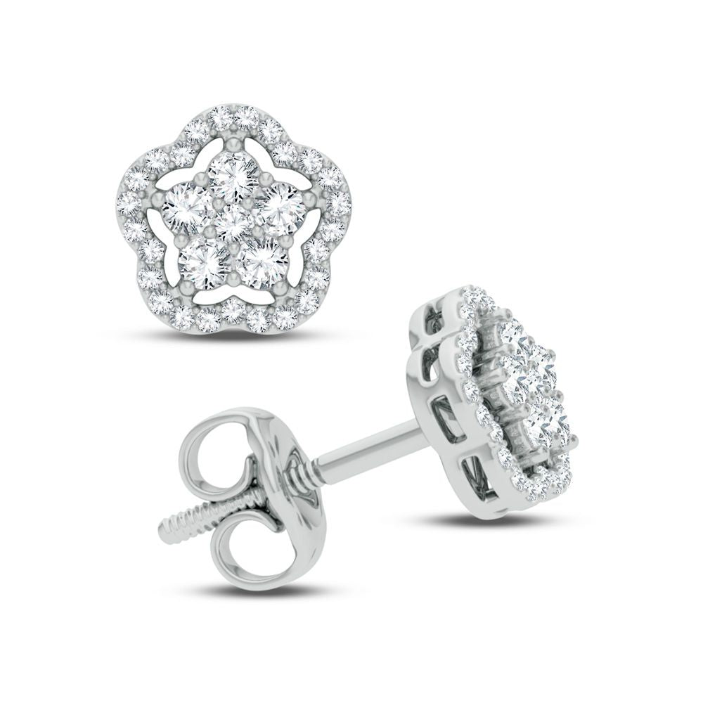Sparkling 14k White Gold 0.25ct Diamond Stud Earrings for Her