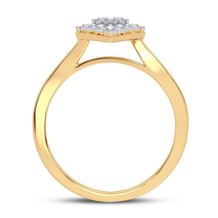 Chic 10k Yellow Gold Lab Diamond Fashion Ring for Women