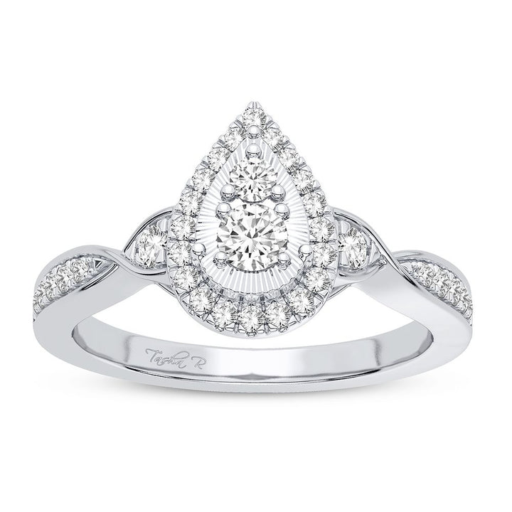 Timeless 10k White Gold Lab Diamond Engagement Ring (0.33CT)
