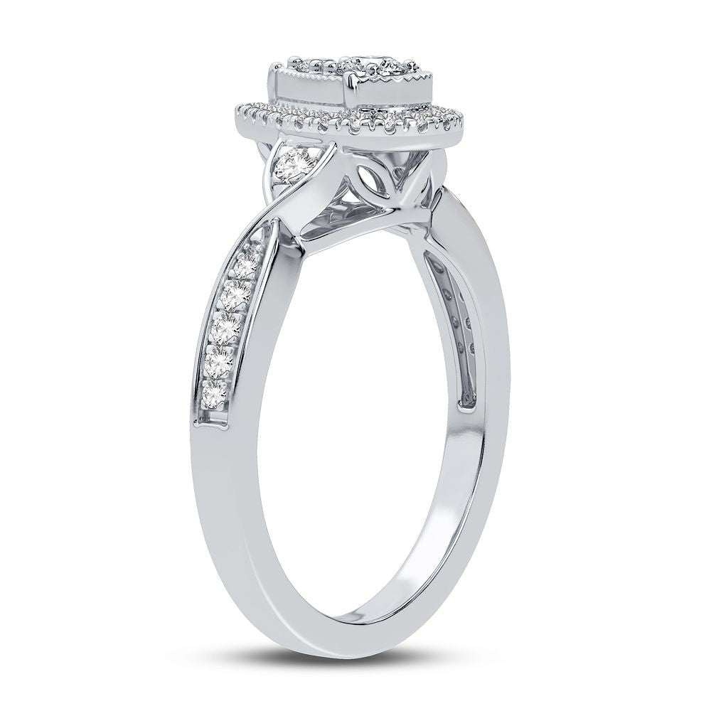 Timeless 10k White Gold Lab Diamond Engagement Ring (0.33CT)