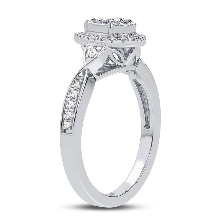 Timeless 10k White Gold Lab Diamond Engagement Ring (0.33CT)