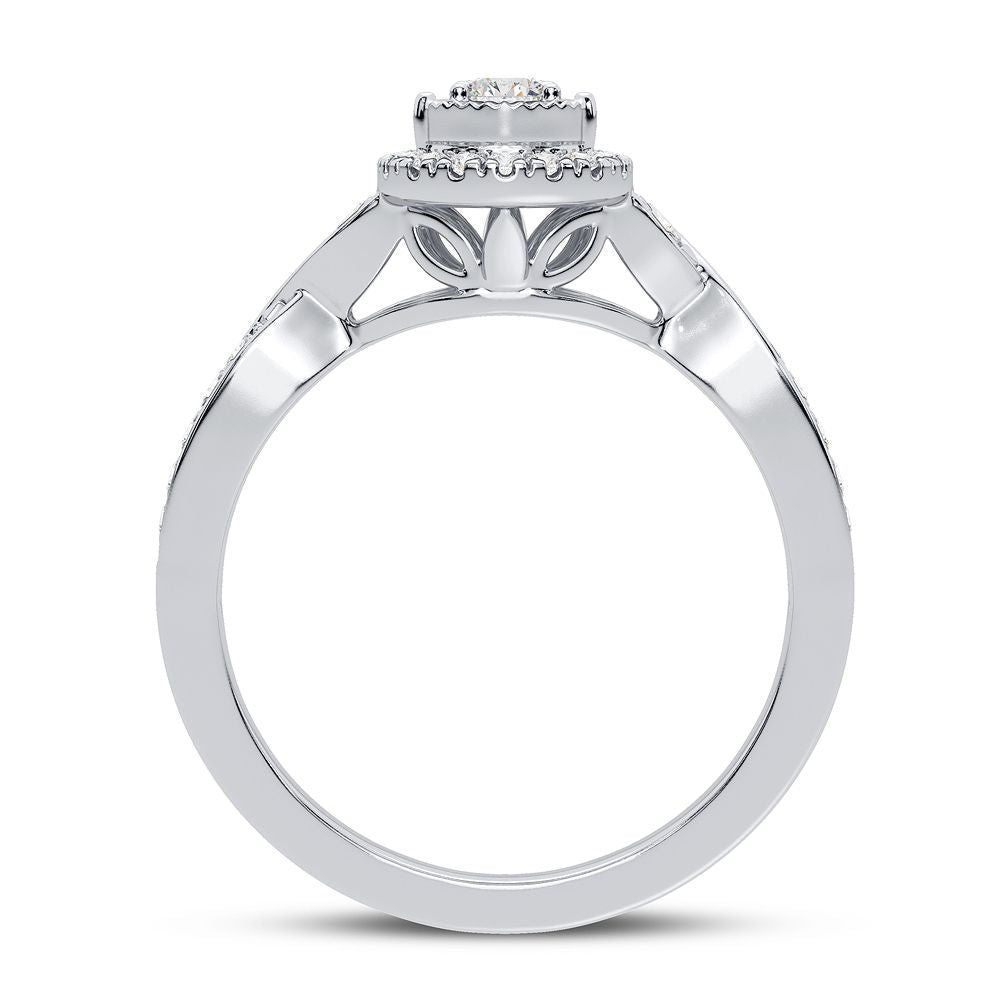 Timeless 10k White Gold Lab Diamond Engagement Ring (0.33CT)