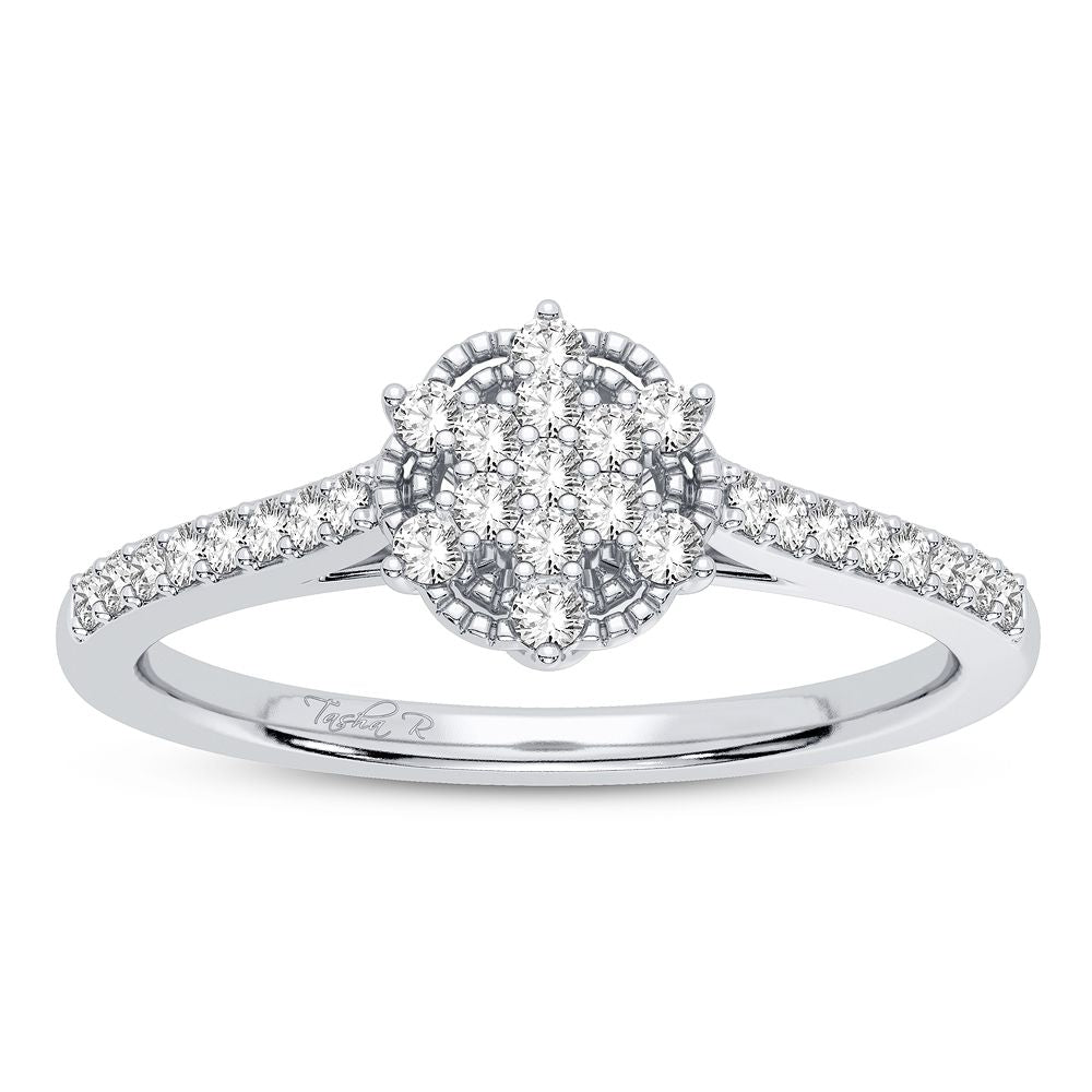 10K White Gold 0.20CT Diamond Ring