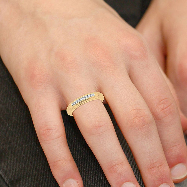 10k Yellow Gold 0.50CT Lab Diamond Womens Trio Wedding Ring Set