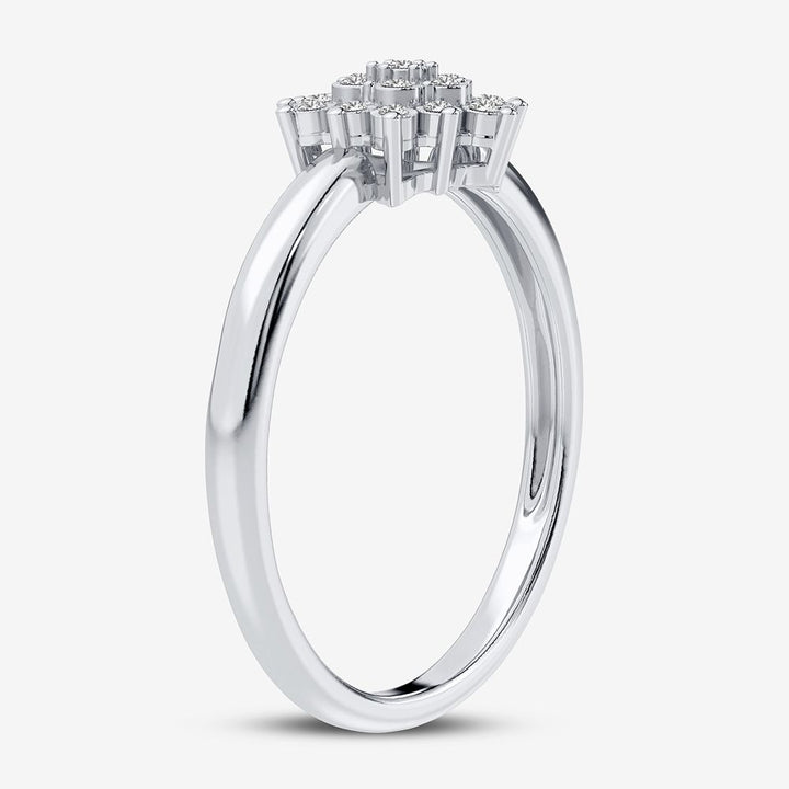 Chic 10k White Gold Lab Diamond Fashion Ring for Women