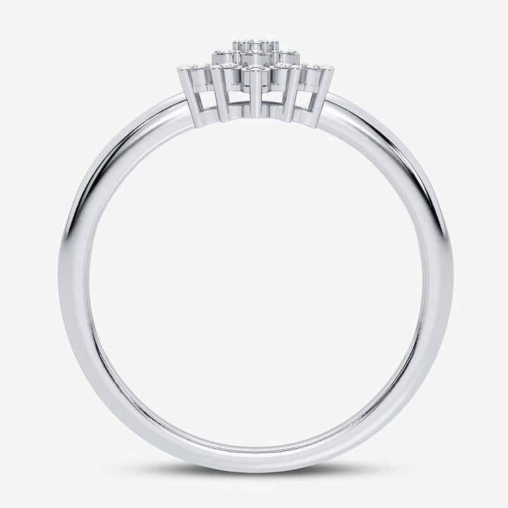 Chic 10k White Gold Lab Diamond Fashion Ring for Women