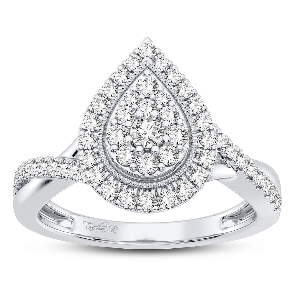 Elegant White Gold 0.50CT Diamond Statement Ring