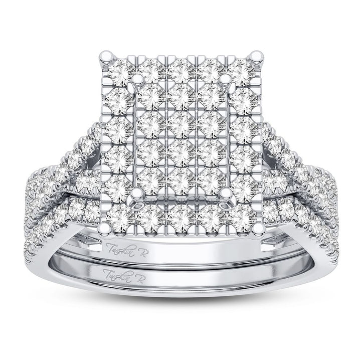 Timeless 10k White Gold 1CT Lab Diamond Bridal Ring