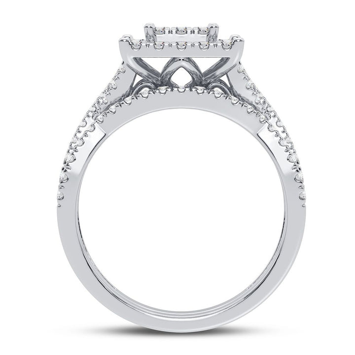 Timeless 10k White Gold 1CT Lab Diamond Bridal Ring