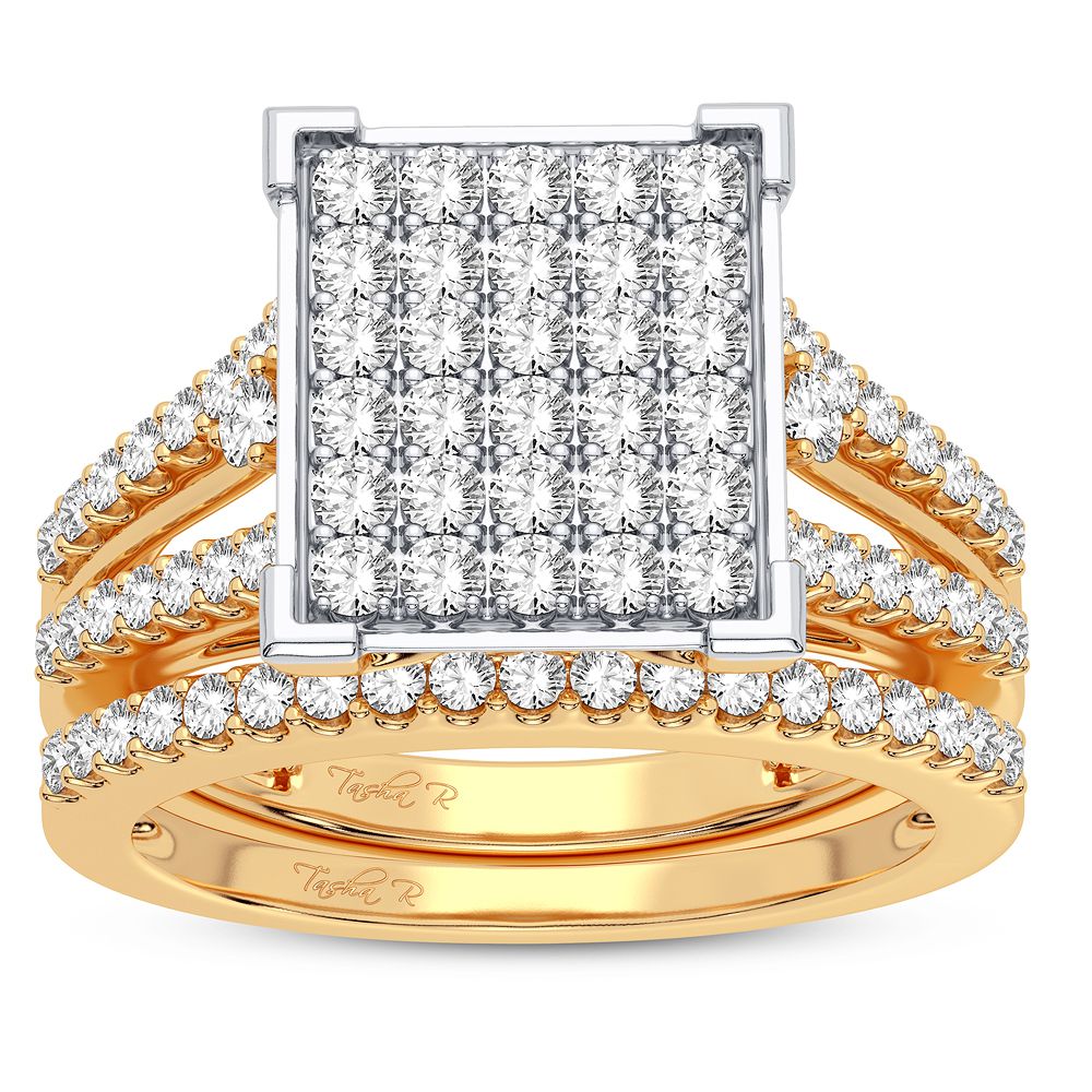 10k White Gold 1CT Lab Diamond Bridal Ring for Her
